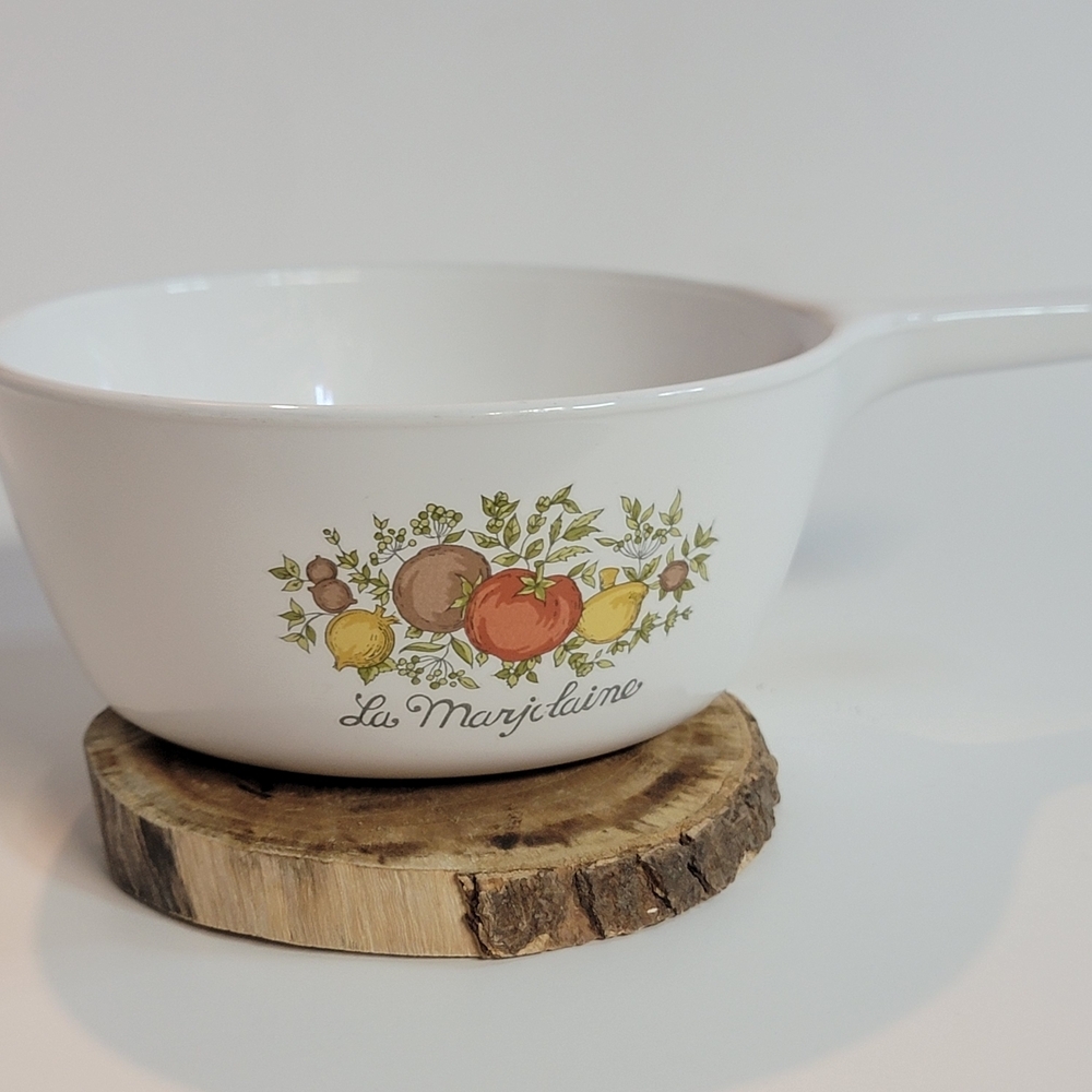 Corningware White Cookware with Fruit Motif